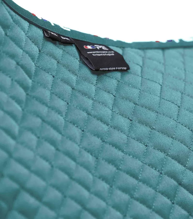 Premier Equine Plain Cotton Saddle Pad - Dressage Square Turquoise 4 Premier Equine Plain Cotton Saddle Pad - Dressage Square Turquoise - Image 2