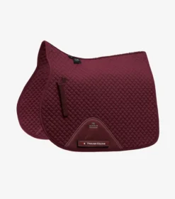 Premier Equine Plain Cotton GP Jump Saddle Pad Burgundy