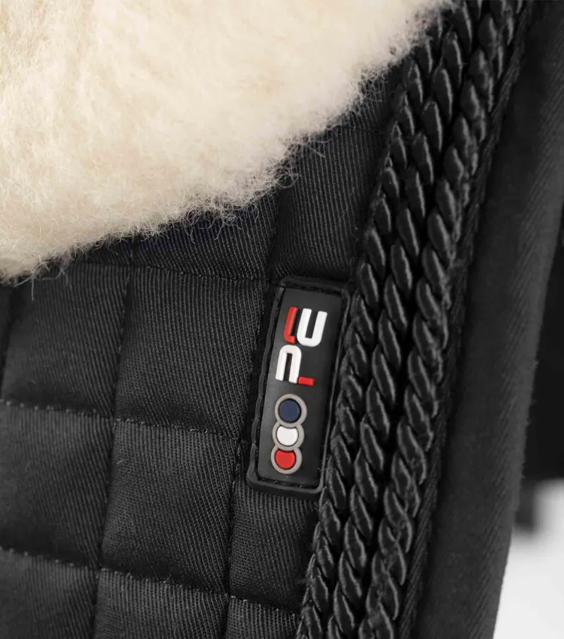 Premier Equine Pony CC Merino Wool Half Lined European Dressage Square Black/Natural Wool 4 Premier Equine Pony CC Merino Wool Half Lined European Dressage Square Black/Natural Wool - Image 2