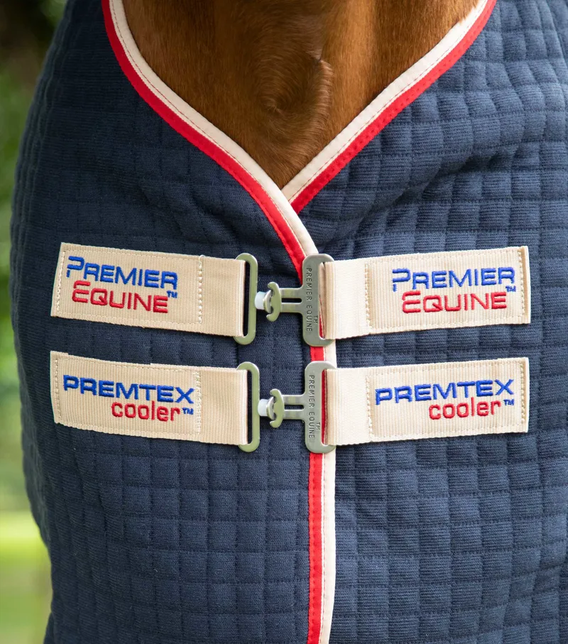 Premier Equine PremTex Horse Cooler Rug Navy 5 Premier Equine PremTex Horse Cooler Rug Navy - Image 3