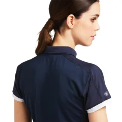 Ariat Women's Bandera 1/4 Zip Polo Navy 8 Ariat Women's Bandera 1/4 Zip Polo Navy -Equestrian Related S22 WMS ENGL 10039188 detail02