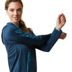 Ariat Women's Byron Full Zip Hoodie Deep Petroleum -Equestrian Related S23 WMS ENGL 10043439 detail02