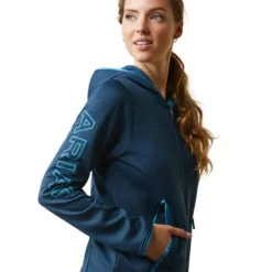 Ariat Women's Byron Full Zip Hoodie Deep Petroleum -Equestrian Related S23 WMS ENGL 10043439 detail03