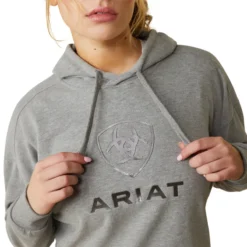 Ariat Women's Just Hoodie Heather Grey -Equestrian Related S23 WMS ENGL 10043443 detail0520 20Copy 2