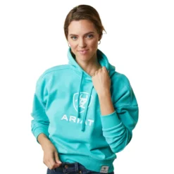 Ariat Women's Just Hoodie Heather Pool Blue -Equestrian Related S23 WMS ENGL 10043444 detail02