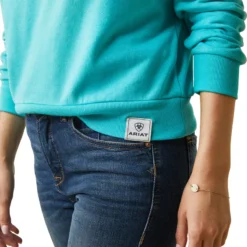 Ariat Women's Just Hoodie Heather Pool Blue -Equestrian Related S23 WMS ENGL 10043444 detail03