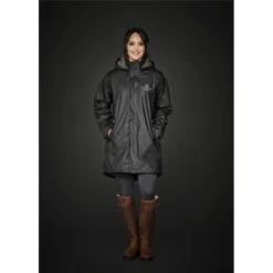 Mountain Horse Spirit Raincoat Black -Equestrian Related SPIRIT BLANK RAIN BLANK COAT BLANK FRONT