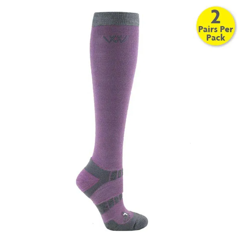 Woof Wear Long Bamboo Waffle Riding Sock Lilac 3 Woof Wear Long Bamboo Waffle Riding Sock Lilac