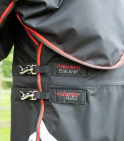 Premier Equine Buster 420g Turnout Rug With Classic Neck Cover Black -Equestrian Related buster 420 black 3