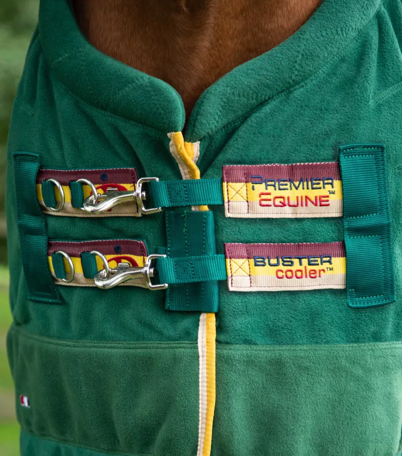 Premier Equine Buster Fleece Cooler Rug - Continental Edition Green 5 Premier Equine Buster Fleece Cooler Rug - Continental Edition Green - Image 3