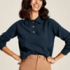 Joules Women's Mia Collared Pointelle Jumper - French Navy 1 Joules Women's Mia Collared Pointelle Jumper - French Navy -Equestrian Related cdn.joules 141