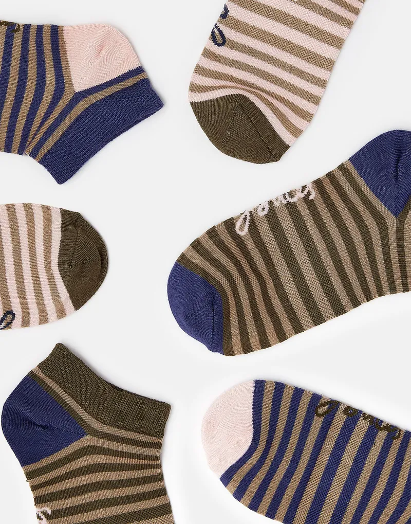 Joules Women's Rilla 3 Pack Trainer Sock - Pink Multi - UK 4-8 4 Joules Women's Rilla 3 Pack Trainer Sock - Pink Multi - UK 4-8 - Image 2