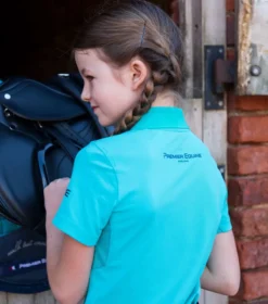 Premier Equine Cisco Junior Unisex Polo Shirt Turquoise -Equestrian Related cisco polo shirt turquoise 2