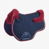 Premier Equine CC Merino Wool European Saddle Pad - GP/Jump Navy/Burgundy Wool -Equestrian Related close contact merino wool european saddle pad gp jump square navy burgundy wool