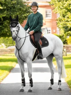 LeMieux Mens Elite Sweatshirt Spruce -Equestrian Related it03824 lifestyle menselitecrewseatshirt spruce 3 copy pt