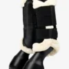 LeMieux Fleece Edged Mesh Brushing Boot Black/Natural -Equestrian Related lm fleeceedgeboots blacknatural8 hr 2