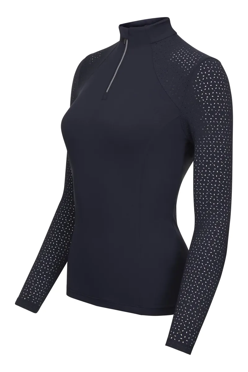 LeMieux Longsleeve Lazercut Baselayer Navy 4 LeMieux Longsleeve Lazercut Baselayer Navy - Image 2