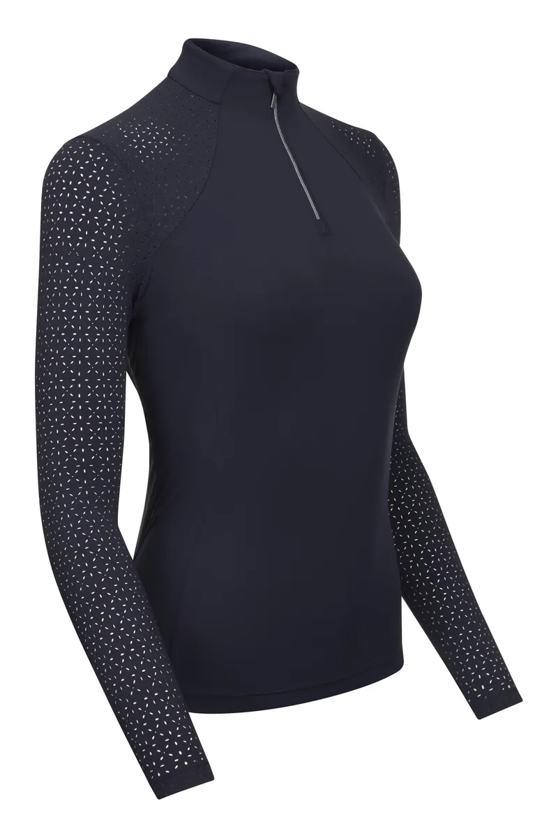 LeMieux Longsleeve Lazercut Baselayer Navy 5 LeMieux Longsleeve Lazercut Baselayer Navy - Image 3