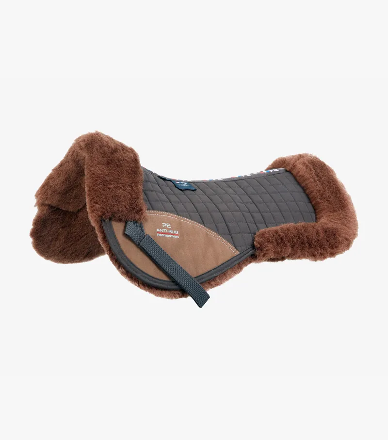 Premier Equine Merino Wool Half Pad - Brown/Brown Wool 3 Premier Equine Merino Wool Half Pad - Brown/Brown Wool