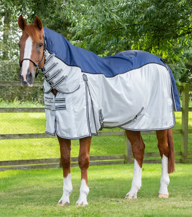 Premier Equine ShowerTex Fly Rug With Surcingles Navy 3 Premier Equine ShowerTex Fly Rug With Surcingles Navy