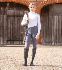 Premier Equine Virtue Ladies Full Seat Gel Riding Breeches Anthracite